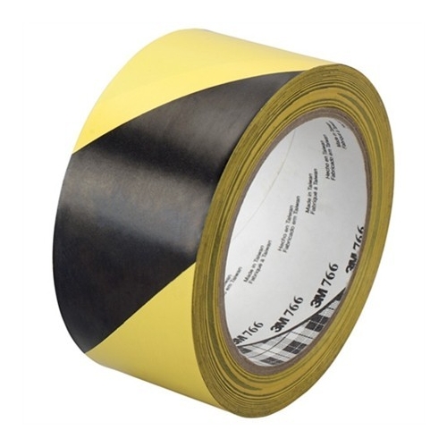 3M™ 766 Black/Yellow Hazard Warning Tape 50mm x 33m (1 roll)